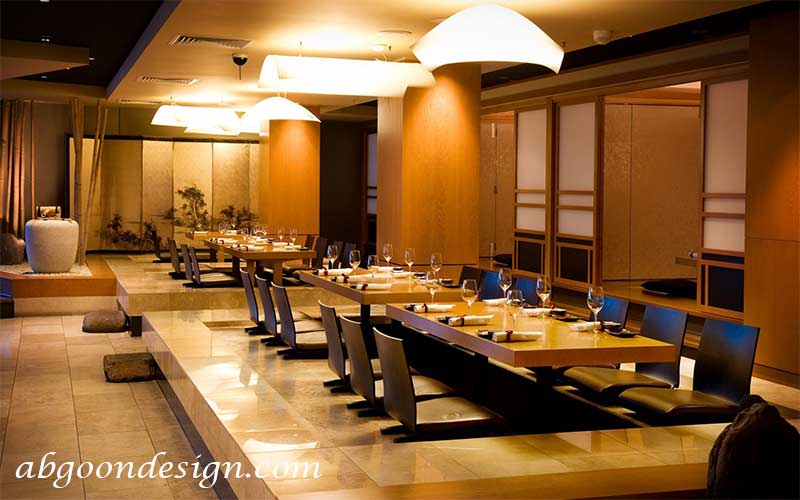طراحی داخلی رستوران سنتی ژاپنی|آبگون دیزاین